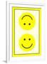 Yellow Opposed Happy Faces-null-Framed Art Print