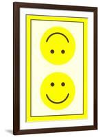 Yellow Opposed Happy Faces-null-Framed Art Print