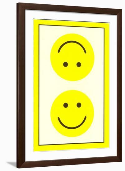 Yellow Opposed Happy Faces-null-Framed Art Print