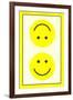 Yellow Opposed Happy Faces-null-Framed Art Print