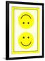 Yellow Opposed Happy Faces-null-Framed Art Print