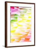 Yellow, Orange, Pink, Multicolor Polygonal Geometric Banner with Rumpled Triangular Low Poly Origam-Mademoiselle de Erotic-Framed Art Print