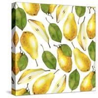 Yellow Pears - Botanical Illustration-Maria Mirnaya-Stretched Canvas