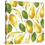 Yellow Pears - Botanical Illustration-Maria Mirnaya-Stretched Canvas