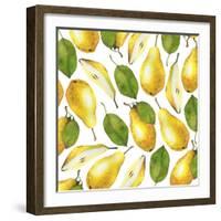 Yellow Pears - Botanical Illustration-Maria Mirnaya-Framed Art Print