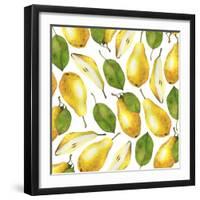 Yellow Pears - Botanical Illustration-Maria Mirnaya-Framed Art Print