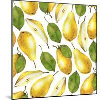 Yellow Pears - Botanical Illustration-Maria Mirnaya-Mounted Art Print