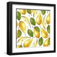 Yellow Pears - Botanical Illustration-Maria Mirnaya-Framed Art Print