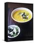 Yellow Pepper Cream Soup with Feta, Olives and Parsley-Maja Smend-Framed Stretched Canvas