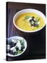 Yellow Pepper Cream Soup with Feta, Olives and Parsley-Maja Smend-Stretched Canvas