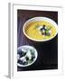 Yellow Pepper Cream Soup with Feta, Olives and Parsley-Maja Smend-Framed Photographic Print