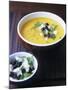 Yellow Pepper Cream Soup with Feta, Olives and Parsley-Maja Smend-Mounted Photographic Print
