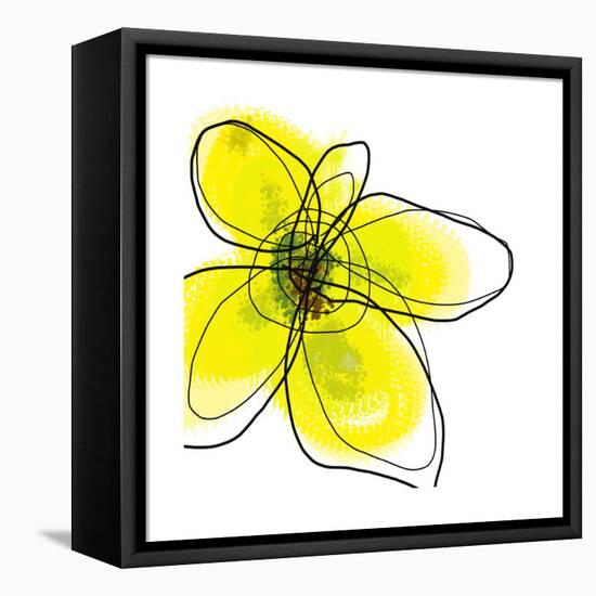 Yellow Petals 1-Jan Weiss-Framed Stretched Canvas