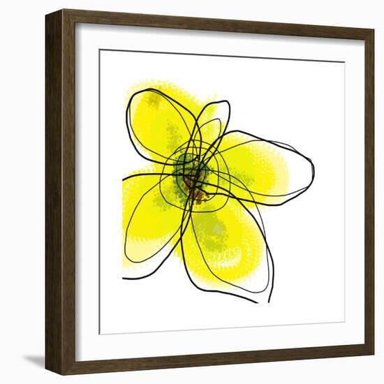 Yellow Petals 1-Jan Weiss-Framed Art Print