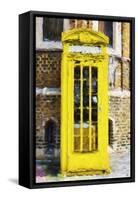 Yellow Phone Booth - In the Style of Oil Painting-Philippe Hugonnard-Framed Stretched Canvas