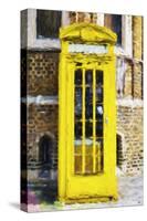 Yellow Phone Booth - In the Style of Oil Painting-Philippe Hugonnard-Stretched Canvas