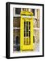 Yellow Phone Booth - In the Style of Oil Painting-Philippe Hugonnard-Framed Premium Giclee Print