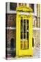 Yellow Phone Booth - In the Style of Oil Painting-Philippe Hugonnard-Stretched Canvas