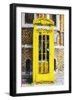 Yellow Phone Booth - In the Style of Oil Painting-Philippe Hugonnard-Framed Giclee Print