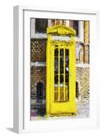 Yellow Phone Booth - In the Style of Oil Painting-Philippe Hugonnard-Framed Giclee Print