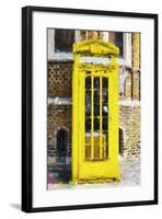 Yellow Phone Booth - In the Style of Oil Painting-Philippe Hugonnard-Framed Giclee Print