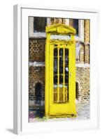 Yellow Phone Booth - In the Style of Oil Painting-Philippe Hugonnard-Framed Giclee Print