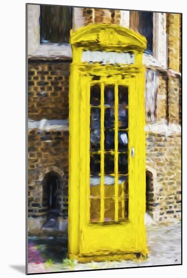 Yellow Phone Booth - In the Style of Oil Painting-Philippe Hugonnard-Mounted Giclee Print