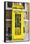 Yellow Phone Booth - In the Style of Oil Painting-Philippe Hugonnard-Framed Stretched Canvas