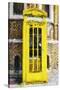 Yellow Phone Booth - In the Style of Oil Painting-Philippe Hugonnard-Stretched Canvas