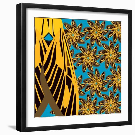 Yellow Pinwheels Made of Moths-Belen Mena-Framed Giclee Print