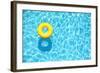 Yellow Pool Float, Ring Floating in a Refreshing Blue Swimming Pool-StacieStauffSmith Photos-Framed Photographic Print