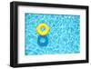 Yellow Pool Float, Ring Floating in a Refreshing Blue Swimming Pool-StacieStauffSmith Photos-Framed Photographic Print