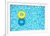 Yellow Pool Float, Ring Floating in a Refreshing Blue Swimming Pool-StacieStauffSmith Photos-Framed Photographic Print