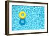 Yellow Pool Float, Ring Floating in a Refreshing Blue Swimming Pool-StacieStauffSmith Photos-Framed Photographic Print