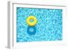 Yellow Pool Float, Ring Floating in a Refreshing Blue Swimming Pool-StacieStauffSmith Photos-Framed Photographic Print