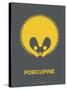 Yellow Porcupine Multilingual Poster-NaxArt-Stretched Canvas