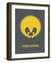 Yellow Porcupine Multilingual Poster-NaxArt-Framed Art Print