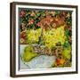 Yellow Primroses in a Basket, with Fruit and Textiles, 2010-Joan Thewsey-Framed Giclee Print