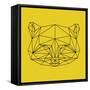 Yellow Raccoon Polygon-Lisa Kroll-Framed Stretched Canvas