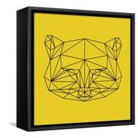 Yellow Raccoon Polygon-Lisa Kroll-Framed Stretched Canvas
