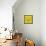 Yellow Raccoon Polygon-Lisa Kroll-Framed Stretched Canvas displayed on a wall
