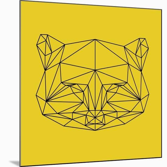 Yellow Raccoon Polygon-Lisa Kroll-Mounted Art Print