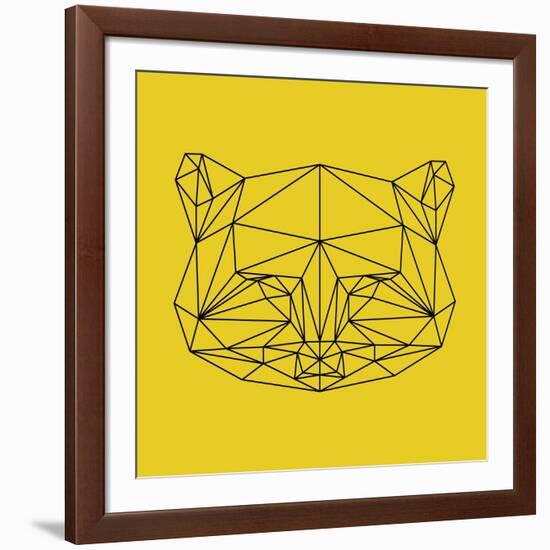 Yellow Raccoon Polygon-Lisa Kroll-Framed Art Print