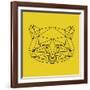 Yellow Raccoon Polygon-Lisa Kroll-Framed Art Print