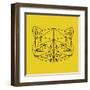 Yellow Raccoon Polygon-Lisa Kroll-Framed Art Print