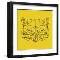 Yellow Raccoon Polygon-Lisa Kroll-Framed Art Print