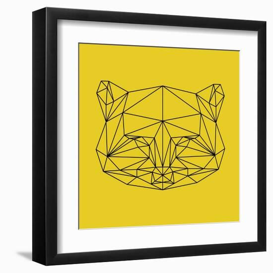 Yellow Raccoon Polygon-Lisa Kroll-Framed Art Print