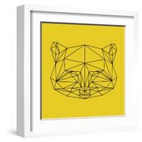 Yellow Raccoon Polygon-Lisa Kroll-Framed Art Print