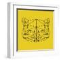 Yellow Raccoon Polygon-Lisa Kroll-Framed Art Print