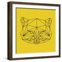 Yellow Raccoon Polygon-Lisa Kroll-Framed Art Print